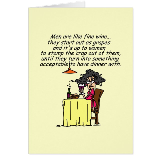 Men and FIne Wine Humour (Front)