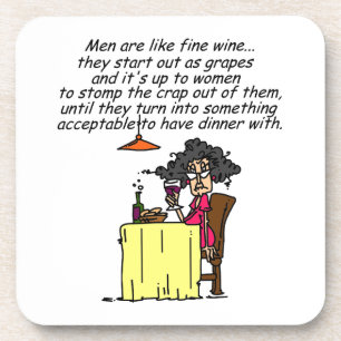 Men and FIne Wine Humour Coaster