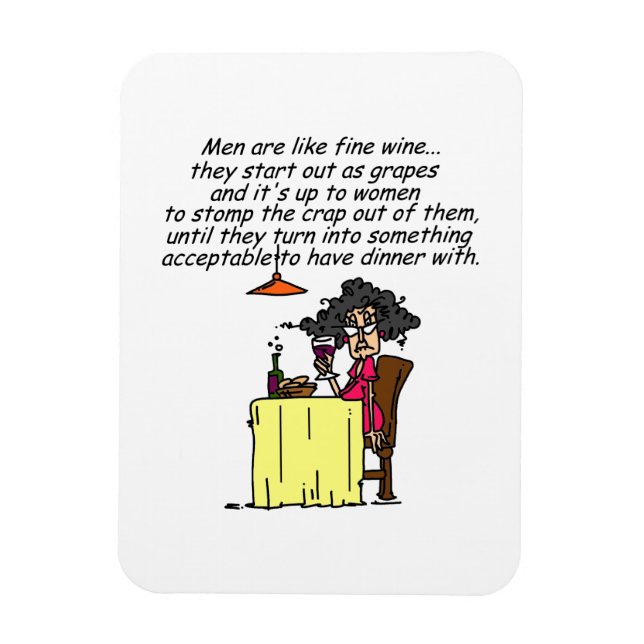 Men and FIne Wine Humour Magnet (Vertical)