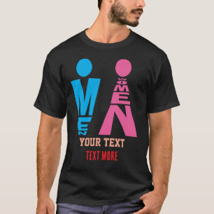 Men and Women Typography Icon Design – Bold Pink & T-Shirt