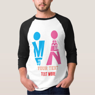 Men and Women Typography Icon Design – Bold Pink & T-Shirt