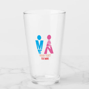 Men and Women Typography Icon Design Glass