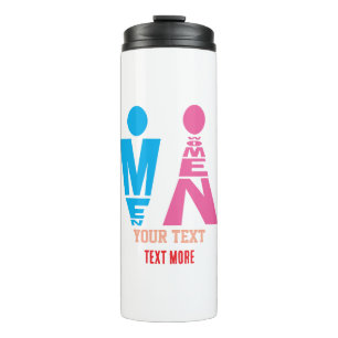 Men and Women Typography Icon Design Thermal Tumbler