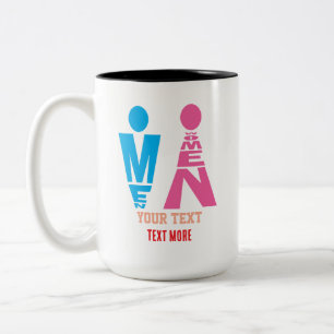 Men and Women Typography Icon Design Two-Tone Coffee Mug