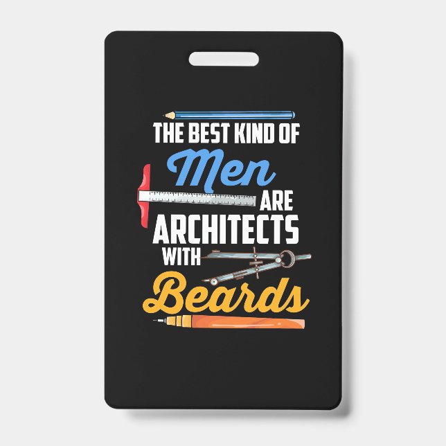 Men Architects With Beards ID Badge (Front)