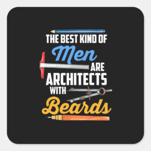 Men Architects With Beards Square Sticker