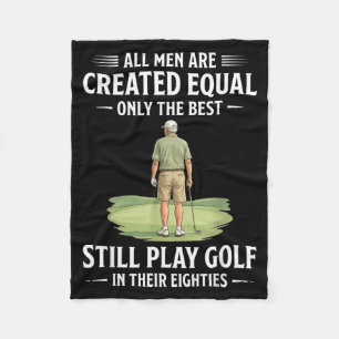 Men Are Created Equal Play Golf In Eighties Fleece Blanket