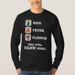 Men Barbecue  Beer Fire Meat T-Shirt