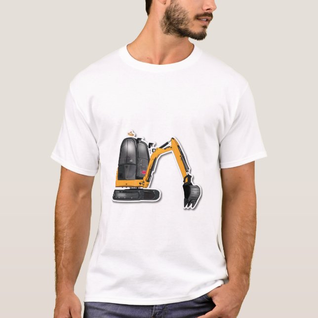 men Basic T-shirt with funny excavator (Front)