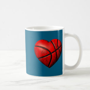 Men Basketball Heart Shape Valentines Day Coffee Mug