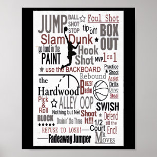 Men Basketball Player - Basketball Jump Ball Shot Poster