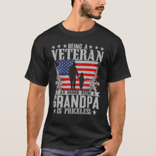 Men Being A Veteran Is An Honour Being A Grandpa I T-Shirt