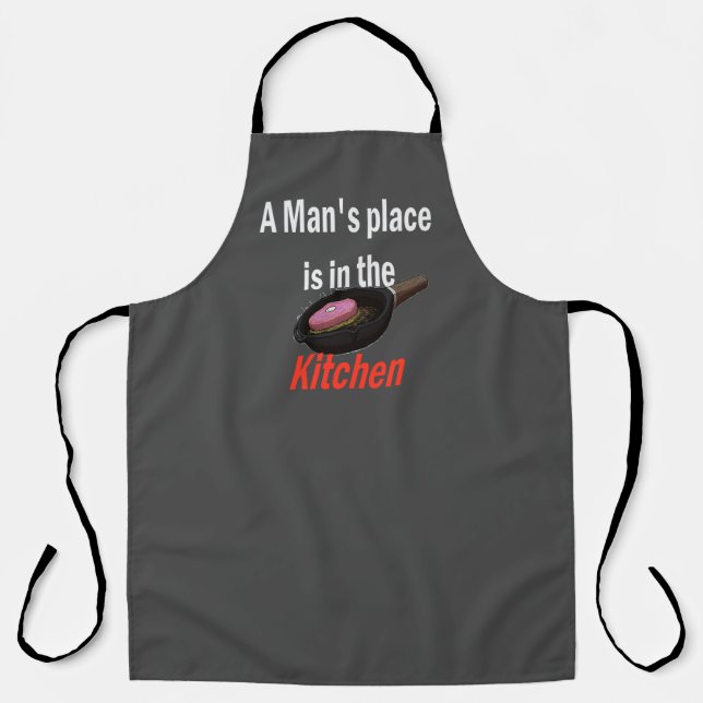 Men Belong in the Kitchen, Funny Apron (Front)