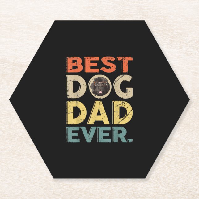 Men best dog dad ever | farther day gifts paper coaster (Front)