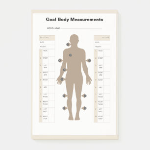 Men Body Measurement Tracker-Weight Loss Fitness  Post-it Notes