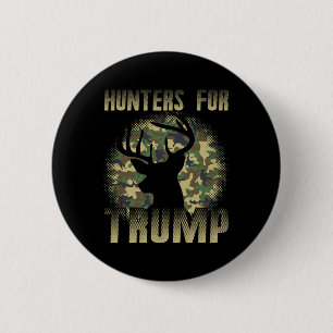 Men Camo Deer Hunters For Trump Hunt Bow Arrow Rep 6 Cm Round Badge