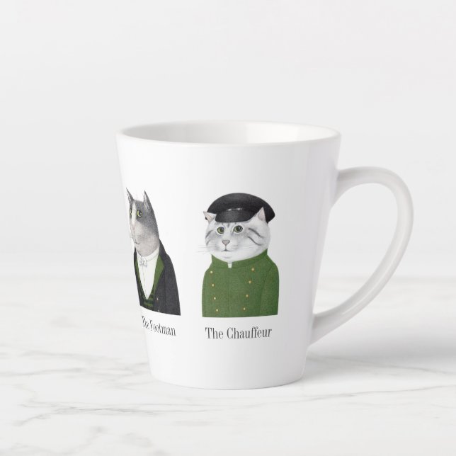 MEN CATS Latte Mug + Text (Right)