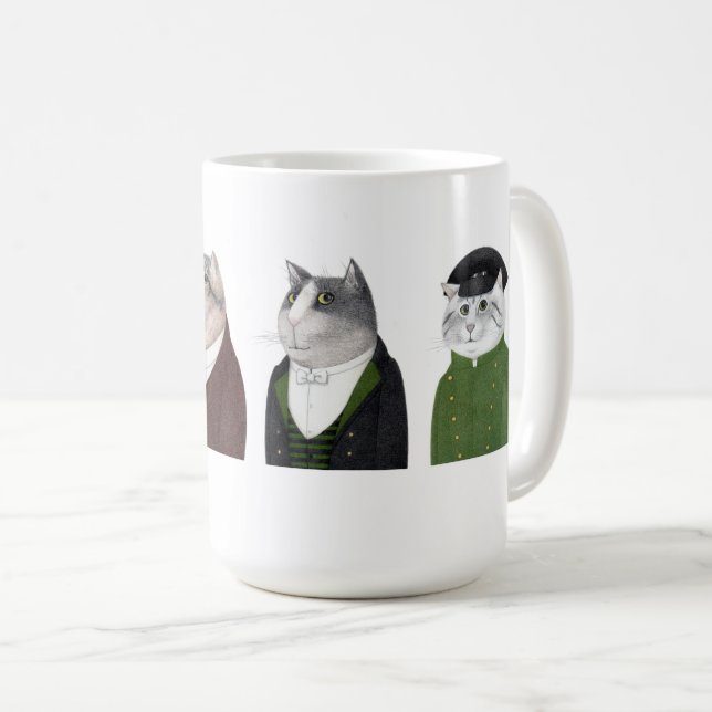 MEN CATS Tall White Mug  (Front Right)