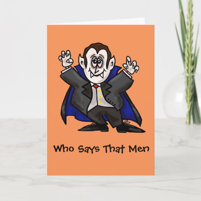 Men Changing Funny Halloween Card (Front)