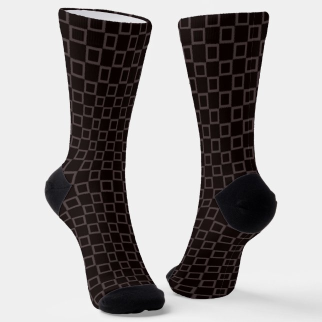 Men crew socks, Brown Caffe Latte classic design Socks (Angled)