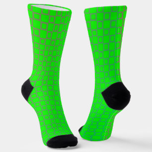 Men crew socks, Lime Light Green classic design Socks