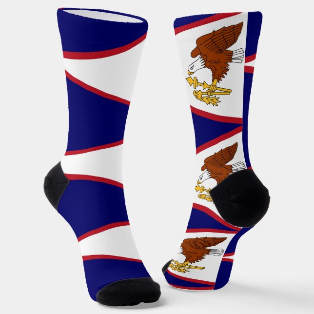 Men crew socks with flag of American Samoa (Angled)