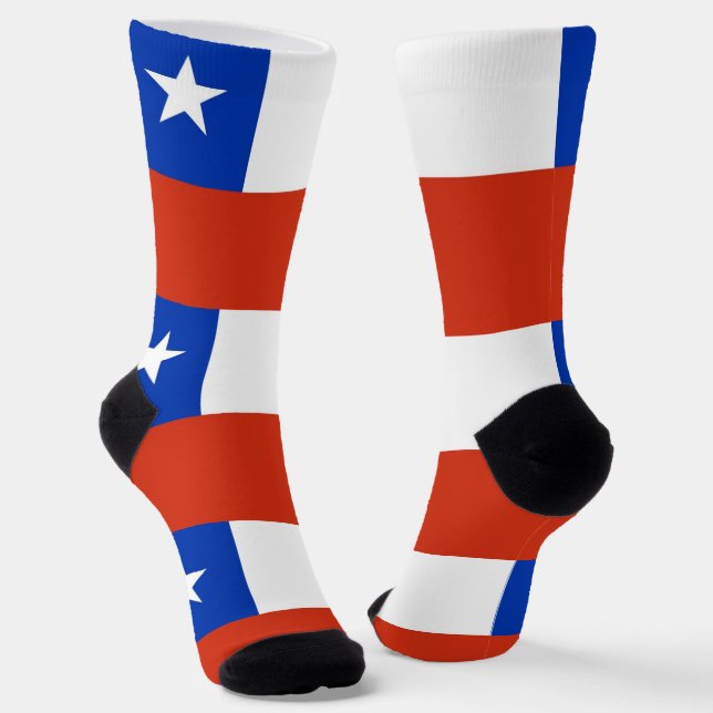 Men crew socks with flag of Chile (Angled)