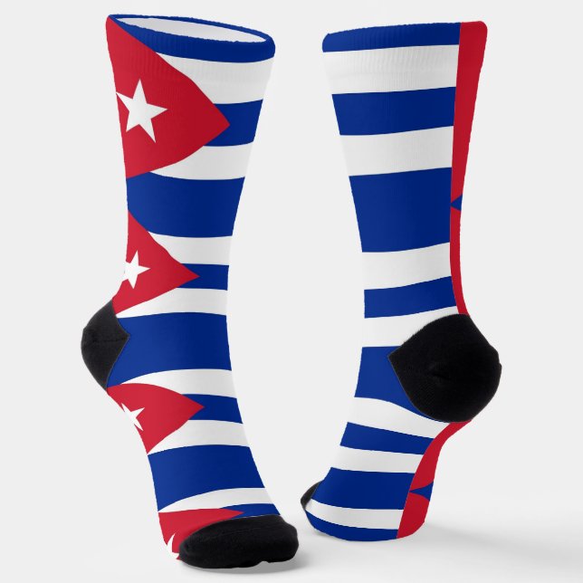 Men crew socks with flag of Cuba (Angled)