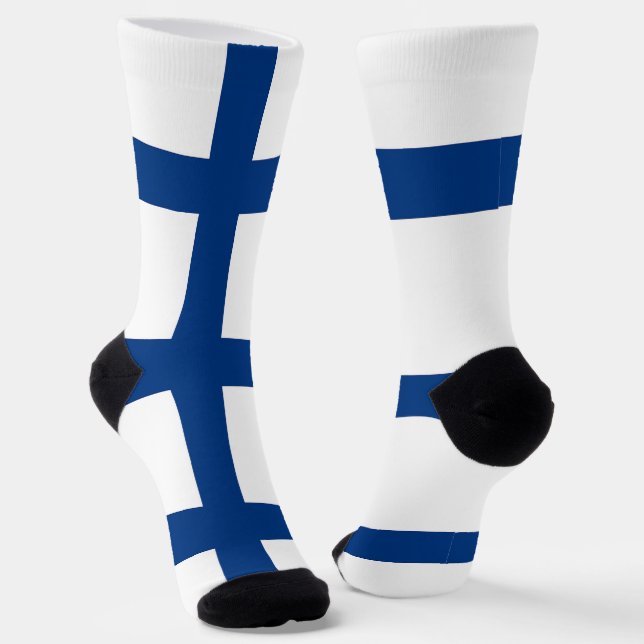 Men crew socks with flag of Finland (Angled)