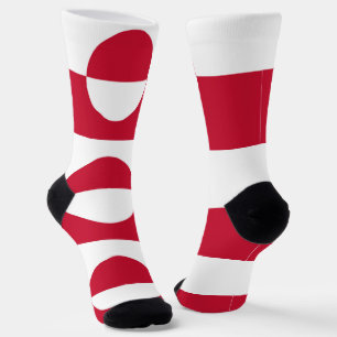 Men crew socks with flag of Greenland