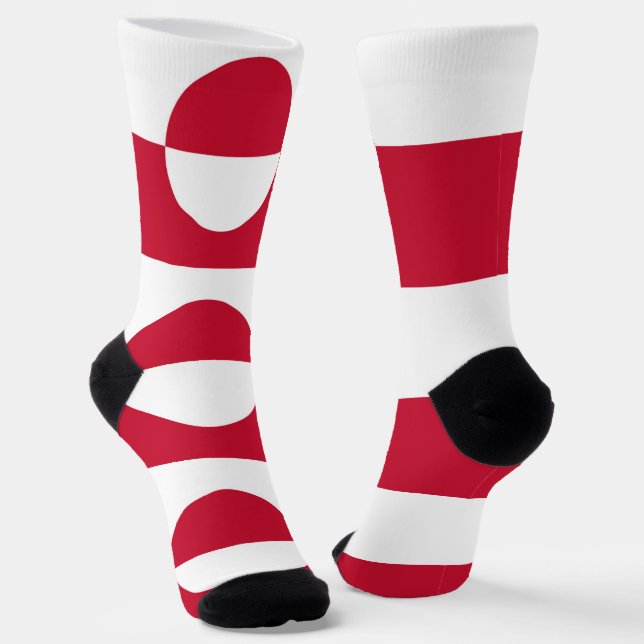 Men crew socks with flag of Greenland (Angled)