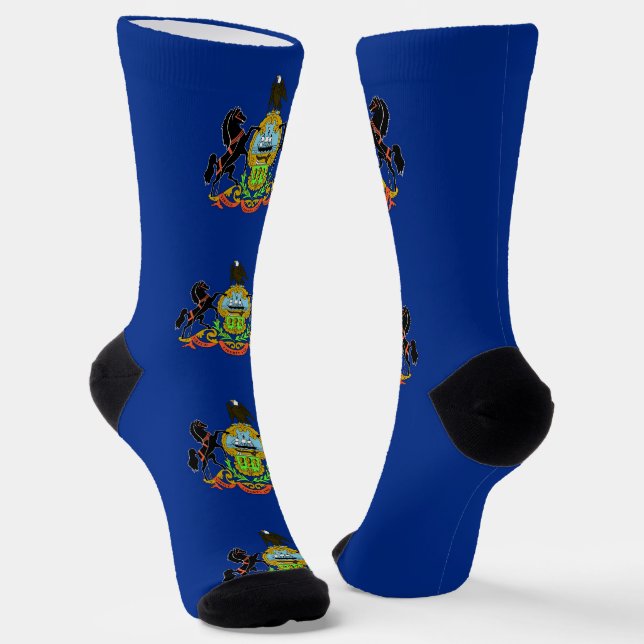 Men crew socks with flag of Pennsylvania (Angled)