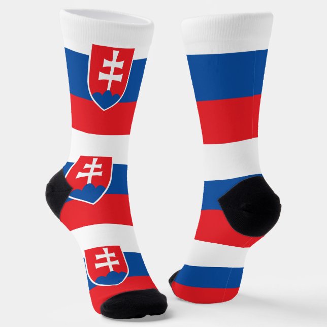 Men crew socks with flag of Slovakia (Angled)