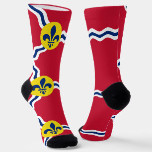 Men crew socks with flag of St. Louis, Missouri