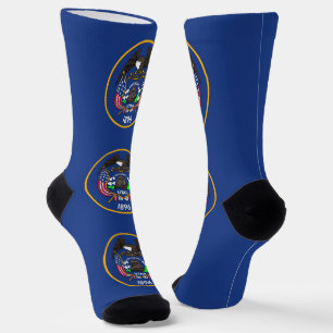 Men crew socks with flag of Utah, U.S.A.