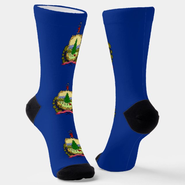 Men crew socks with flag of Vermont, U.S.A. (Angled)