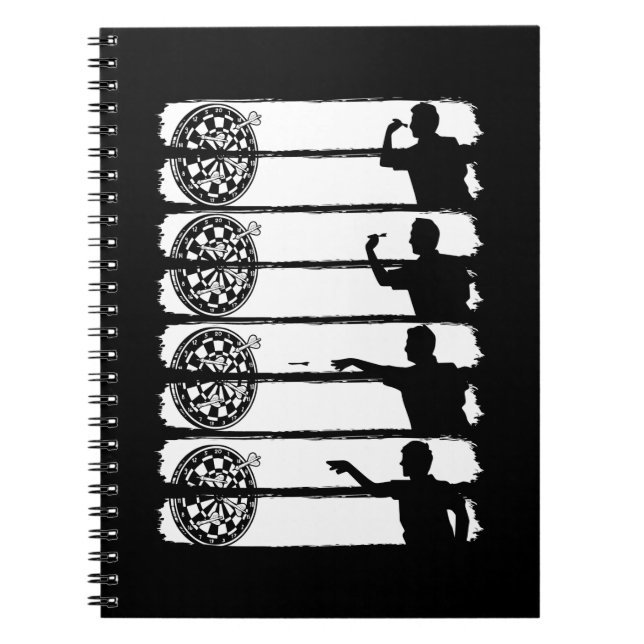 Men Dart Player 180 Dart Retro Dartboard Notebook (Front)