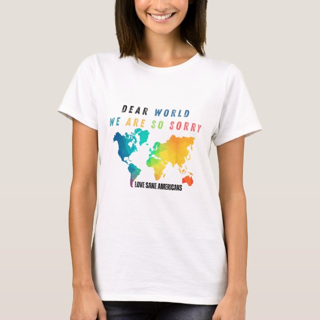 Men Dear World1  T-Shirt (Front)