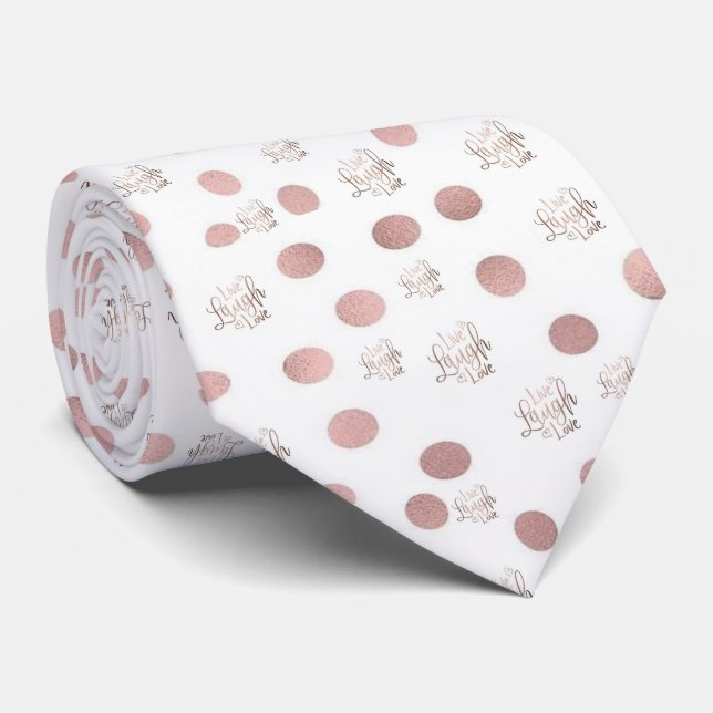 Men Designer Live Laugh Love Tie (Rolled)