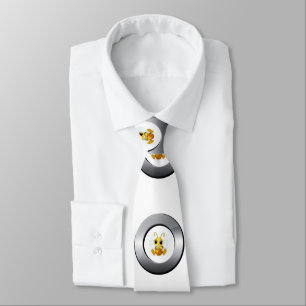 Men Designer Silver Honeybee Bumblebee Tie