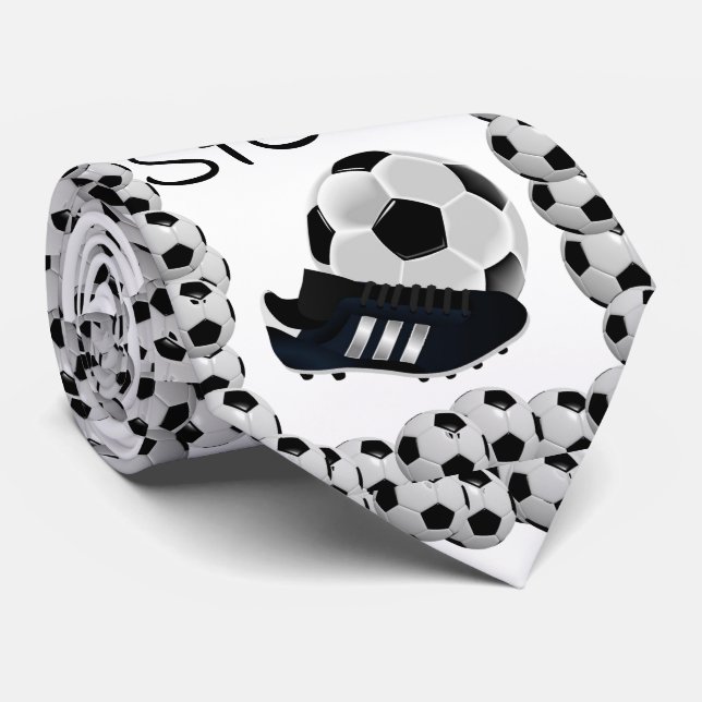 Men Designer Soccer Balls Tie (Rolled)