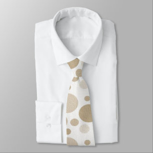 Men Designer Ties Beige Circles