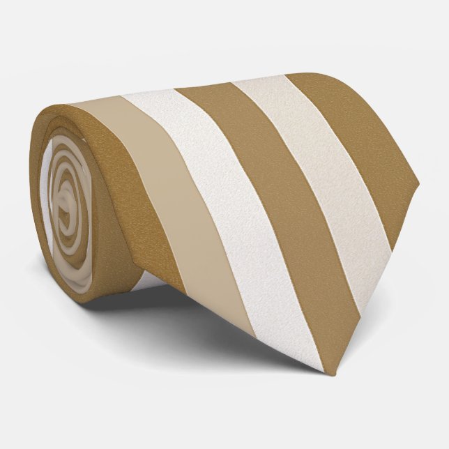 Men Designer Ties Beige Stripe (Rolled)