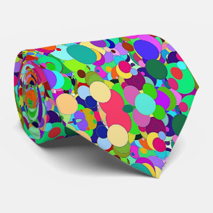 Men Designer Ties Colourful Circles Circular