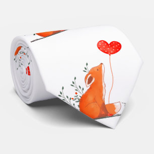 Men Designer Ties Foxy Red Hearts