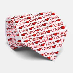 Men Designer Ties Happy Valentine's Day Love Dad