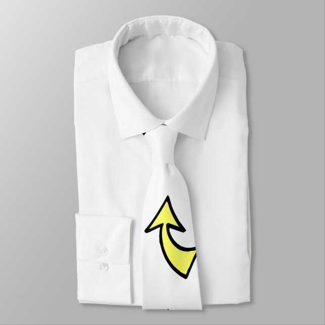Men Designer Ties Happy Yellow Arrow  (Tied)