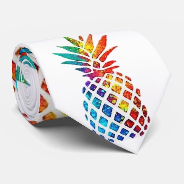 Men Designer Ties Pineapple (Rolled)