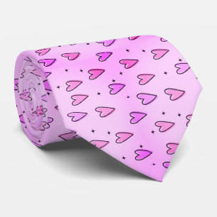 Men Designer Ties Pink & Purple Hearts