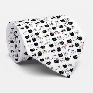 Men Designer Whimsical Cats Kittens Tie